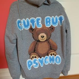 cute but psycho graphic zip up